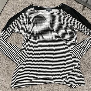 Striped Black and White Women's Top